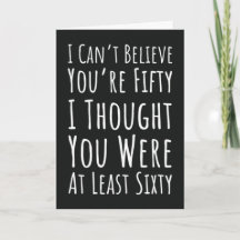 50th Birthday Card Age 50 Fiftieth Fifty Years Old