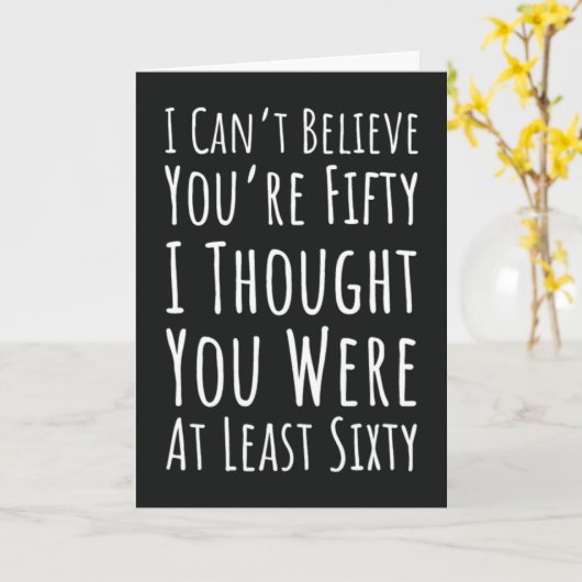 50th Birthday Card Age 50 Fiftieth Fifty Years Old カード (黄色い花)