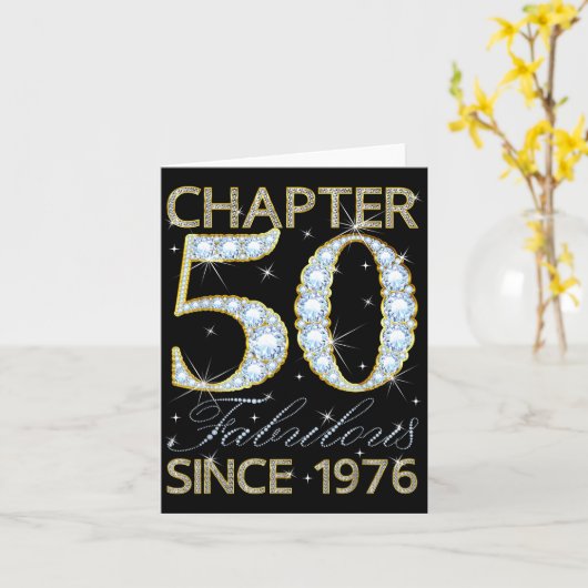 50th Birthday Chapter 50 Fabulous Since 1976  カード (黄色い花)
