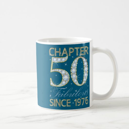50th Birthday Chapter 50 Fabulous Since 1976 コーヒーマグカップ (右)