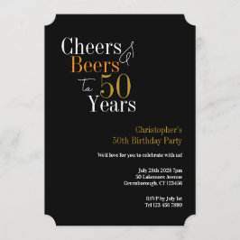 50th Birthday Cheers and Beers Party 招待状