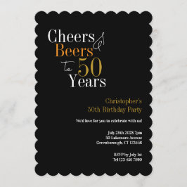 50th Birthday Cheers and Beers Party 招待状