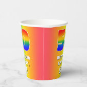50th Birthday: Colorful, Fun Rainbow Pattern # 50 紙コップ (右)