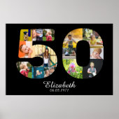 50th Birthday Create Your Own Multi Photo ポスター (正面)