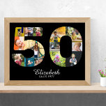 50th Birthday Create Your Own Multi Photo ポスター<br><div class="desc">A unique 50th keepsake gift for anyone celebrating the big 50. A truly wonderful way to say happy 50th Birthday to somebody special with a unique classical design multi photo wall poster. Use your photographs of family or friends to design this item of home wall decor. Your Instagram style photography...</div>