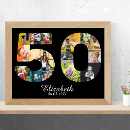 50th Birthday Create Your Own Multi Photo ポスター