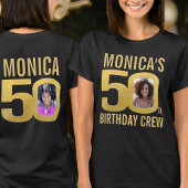 50th birthday crew custom name photo fun  tシャツ
