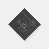 50th Birthday Elegant Minimalist Flat Black スタンダードカクテルナプキン (角)