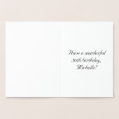 50th Birthday: Elegant, Ornate Script; Custom Name 箔カード (内部)