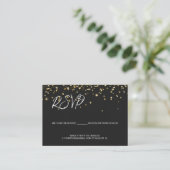 50th birthday Email RSVP Gold confetti QR code エンクロージャーカード (スタンド正面)