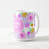 50th birthday floral romantic classic pretty Mug コーヒーマグカップ (正面右)