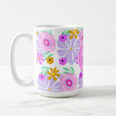 50th birthday floral romantic classic pretty Mug コーヒーマグカップ (左)