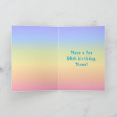 50th Birthday — Fun Cake & Candles, w/ Custom Name カード (内部)