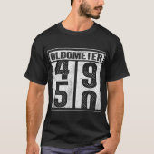 50th Birthday Funny Gift Men Women Oldometer 4950  Tシャツ (正面)