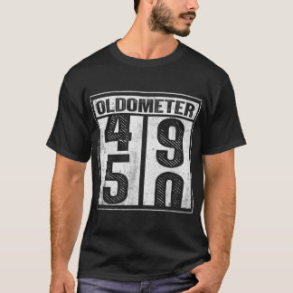 50th Birthday Funny Gift Men Women Oldometer 4950  Tシャツ