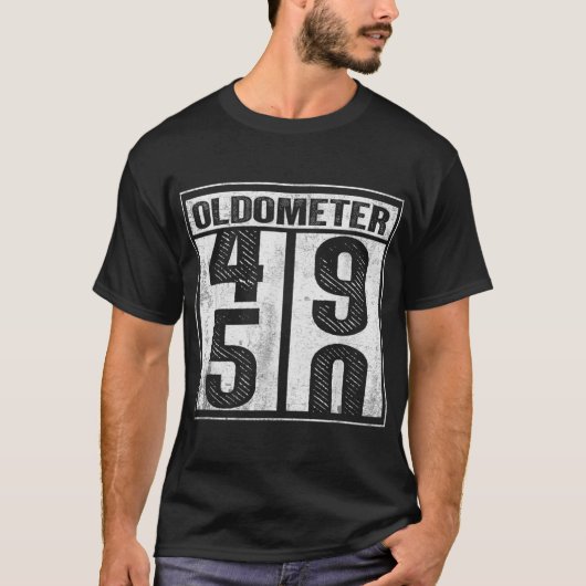 50th Birthday Funny Gift Men Women Oldometer 4950  Tシャツ (正面)