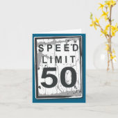 50th Birthday Funny Ngy Speed Limit Sign  カード (黄色い花)