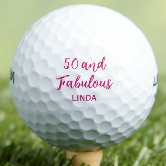 50th Birthday Gift for Aunt - Fabulous Pink ゴルフボール