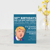 50th Birthday Gift Funny Trump Quote Shirt For Men カード (黄色い花)