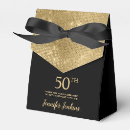 50th Birthday Gold Thank You Favor Box フェイバーボックス