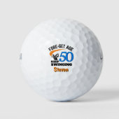50th Birthday Golf Balls 50 Years Funny Gift Blue ゴルフボール (正面)