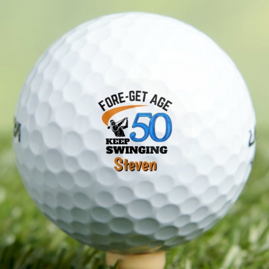 50th Birthday Golf Balls 50 Years Funny Gift Blue ゴルフボール