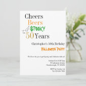 50th Birthday Halloween Cheers Spooky Party 招待状 (スタンド正面)