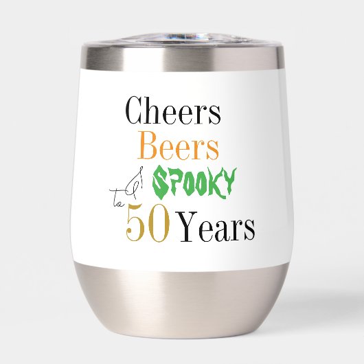 50th Birthday Halloween Spooky Cheers Party Favor (正面)