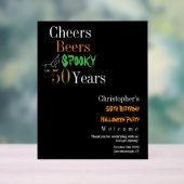 50th Birthday Halloween Spooky Party Welcome アクリルサイン (ニュートラル)