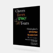 50th Birthday Halloween Spooky Party Welcome アクリルサイン (傾斜)