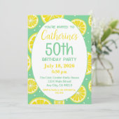 50th Birthday Invitation, Lemon and Green Motif 招待状 (スタンド正面)