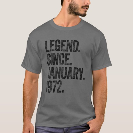 50Th Birthday January Born 50 Years Legend Since 1 Tシャツ (正面)