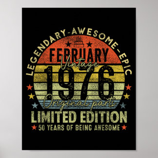 50th Birthday Legends February 1996 Vintage 50 Yea ポスター
