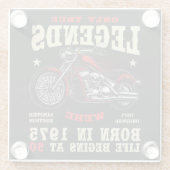 50th Birthday Man Biker Motorcycle Chopper 1975 ガラスコースター (裏面)
