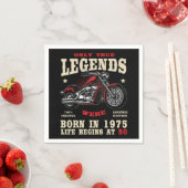 50th Birthday Man Biker Motorcycle Chopper 1975 スタンダードカクテルナプキン (インサイチュ)