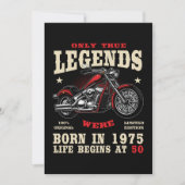 50th Birthday Man Biker Motorcycle Chopper 1975 招待状 (正面)