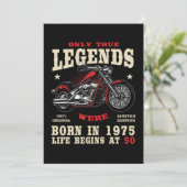 50th Birthday Man Biker Motorcycle Chopper 1975 招待状 (スタンド正面)