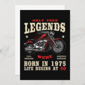 50th Birthday Man Biker Motorcycle Chopper 1975 招待状 (正面/裏面)