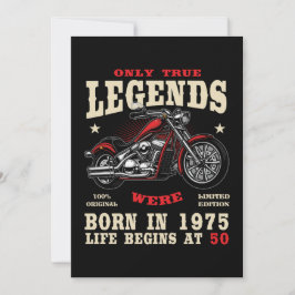 50th Birthday Man Biker Motorcycle Chopper 1975 招待状