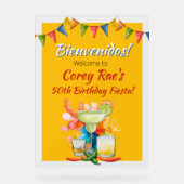 50th Birthday Mexican Fiesta Bienvenidos Welcome アクリルサイン (正面)