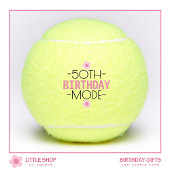 50th Birthday Mode Pink Floral Personalized テニスボール