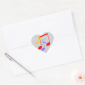 50th Birthday Music Notes  Heart Sticker ハートシール (封筒)