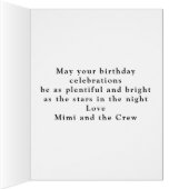 50th Birthday Name 1972 Black Gold Elegant Card (内側(右))