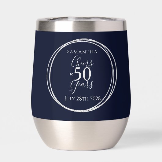 50th Birthday Navy Silver Cheers to 50 Years (背面)