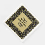 50th Birthday Number Pattern Scallops Black Gold (コーナー)