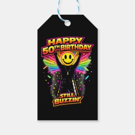 50th Birthday old skool raver Scottish rave scene  ギフトタグ (正面)