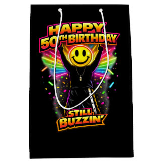 50th Birthday old skool raver Scottish rave scene  ミディアムペーパーバッグ