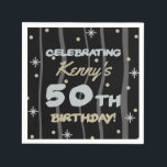 50th Birthday Partyお名前の追加 スタンダードカクテルナプキン<br><div class="desc">祝は、カスタマイズ可能な誕生日パーティーの提供でマイルストーンの誕生日！</div>