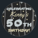 50th Birthday Partyお名前の追加 ラウンドシール<br><div class="desc">祝は、カスタマイズ可能な誕生日パーティーの提供でマイルストーンの誕生日！</div>