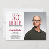 50th Birthday Partyお祝い写真 招待状 (正面)